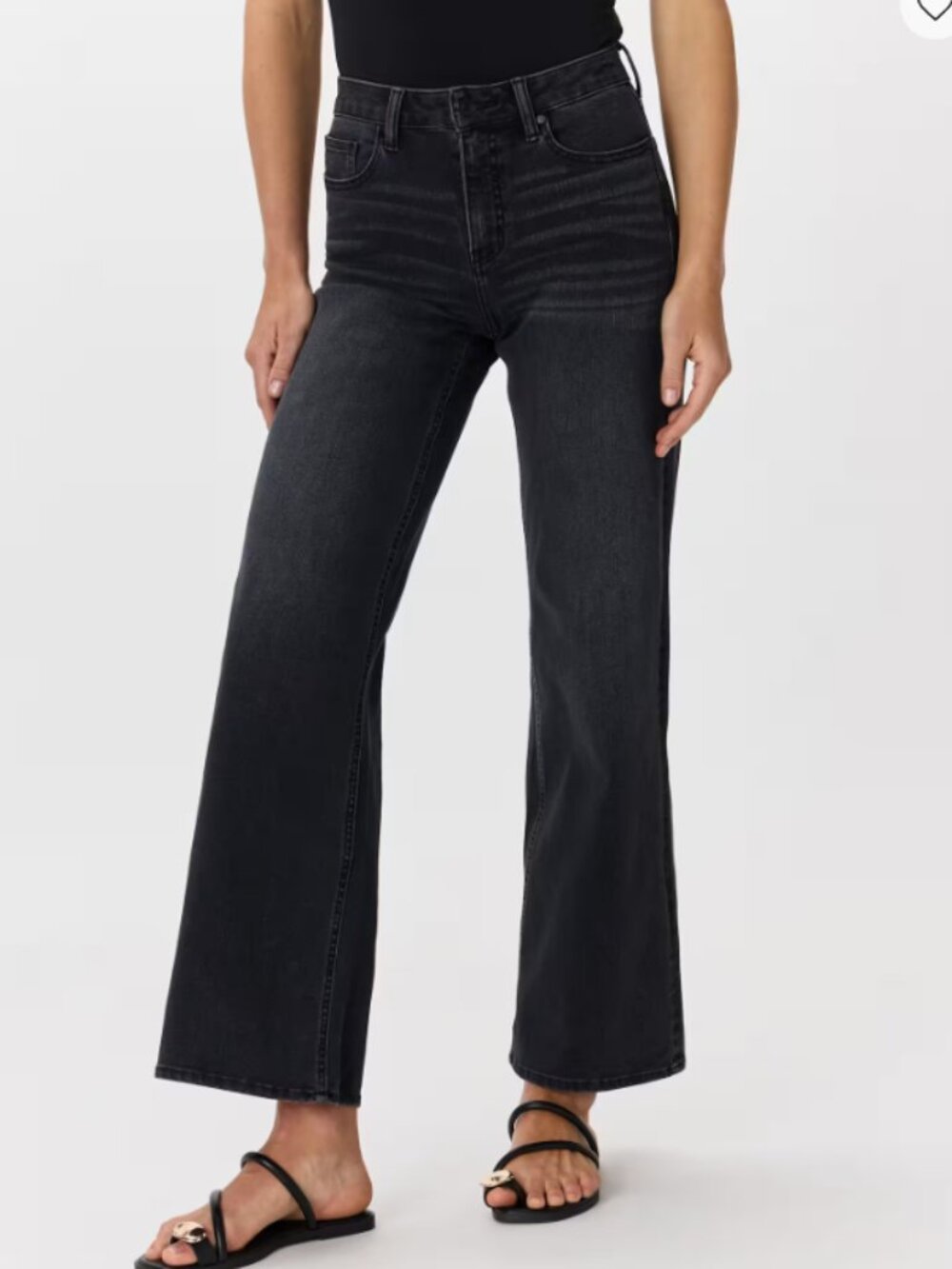 Quince Bella Stretch Wide Leg Jeans Faded Black 32 NWT 32" inseam - Picture 1 of 4
